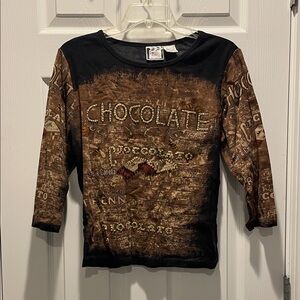 Women's Chocolate Graphic Long Sleeve Tee